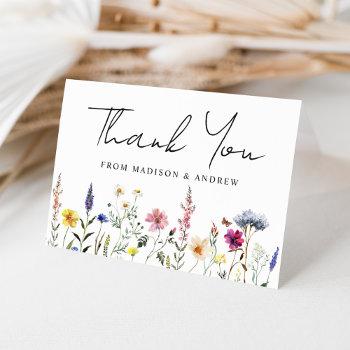 elegant wildflower meadow thank you card