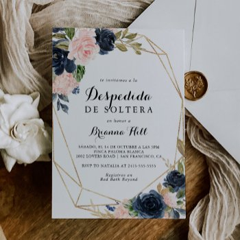 elegant winter floral spanish bridal shower invitation