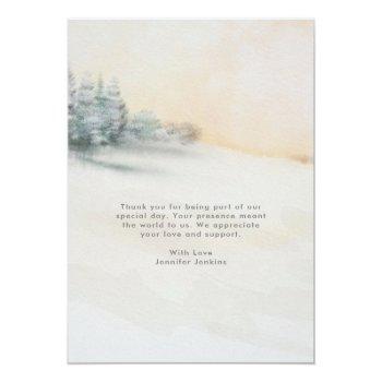 Elegant Winter Woodland Thank You Card Front View