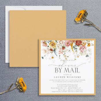 elegant yellow wildflower bridal shower by mail invitation
