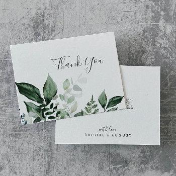 emerald greenery thank you card