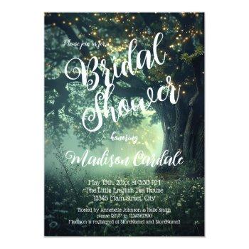 Enchanted Forest Oak Tree Fairy Lights Bridal Invitation Front View