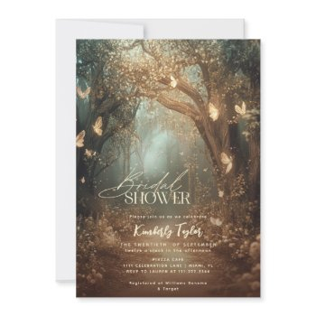 enchanted forest trees fairy lights bridal shower invitation
