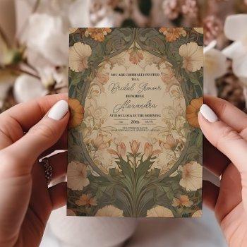 enchanted garden art nouveau bridal shower  invitation