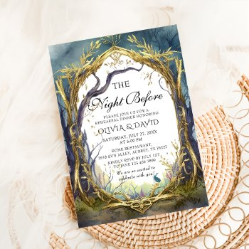 enchanted magical forest night before rehearsal invitation