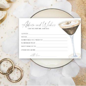 espresso martini bridal shower advice and wishes stationery