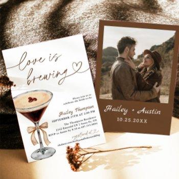 espresso martini love is brewing bridal shower invitation