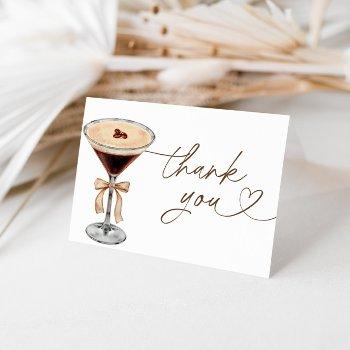 espresso martini love is brewing bridal shower  thank you card