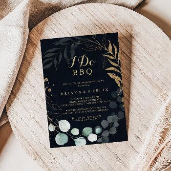 eucalyptus gold i do bbq blue engagement party  invitation