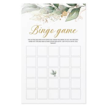 eucalyptus greenery bridal shower bingo game