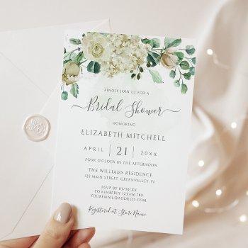 eucalyptus greenery elegant floral bridal shower invitation