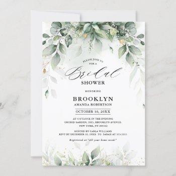 eucalyptus greenery gum botanical bridal shower invitation