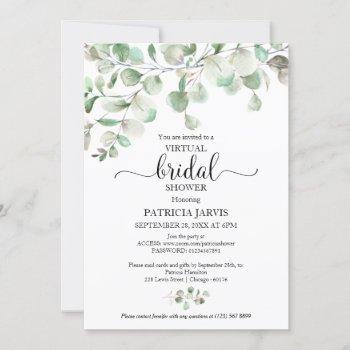 eucalyptus greenery virtual bridal shower invitation