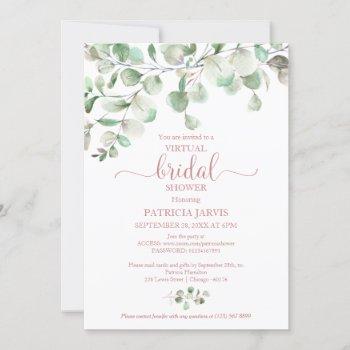 eucalyptus greenery virtual bridal shower invitation
