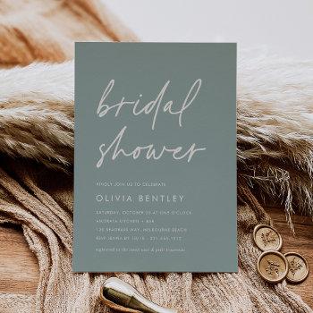 eucalyptus | minimalist script bridal shower invitation