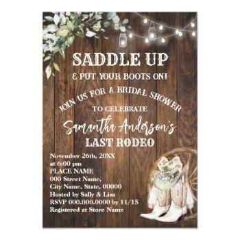 Eucalyptus Saddle Up Put Your Boots Cowgirl Shower Invitation Front View