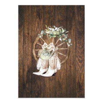 Eucalyptus Saddle Up Put Your Boots Cowgirl Shower Invitation Front View