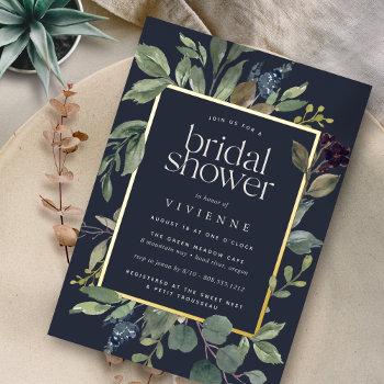 eucalyptus & sage bridal shower foil invitation