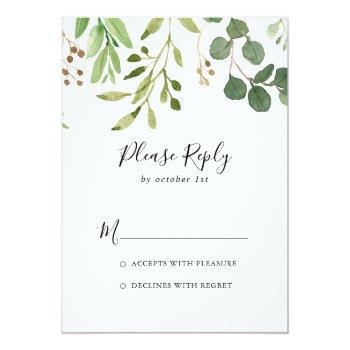 Eucalyptus Simple Brown Floral Rsvp Front View