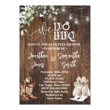 Eucalyptus Western We Do Bbq Country Couple Shower Invitation Front View