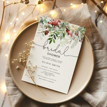 evergreen winter bridal shower invitation