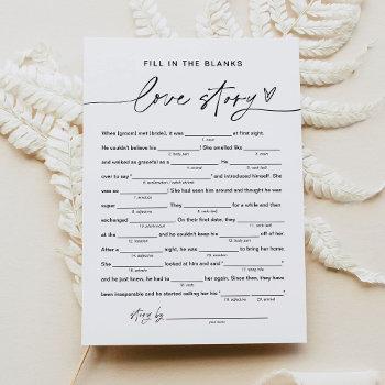 everleigh bridal shower libs, fill in the blanks invitation