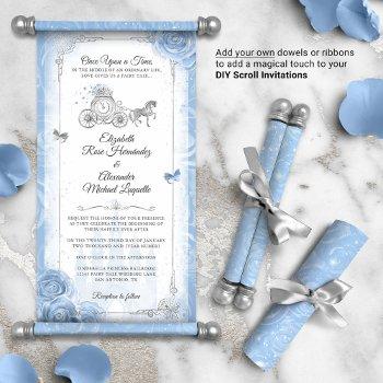 Fairy Tale Cinderella Wedding Scroll Invitations Front View