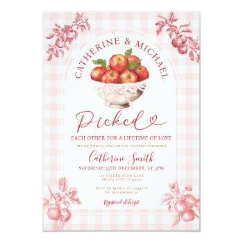 Fall Apple Orchard Bridal Shower Picked Each Other Invitation Front View