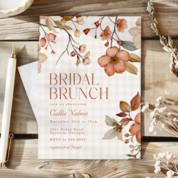 fall floral terracotta bridal shower brunch invitation