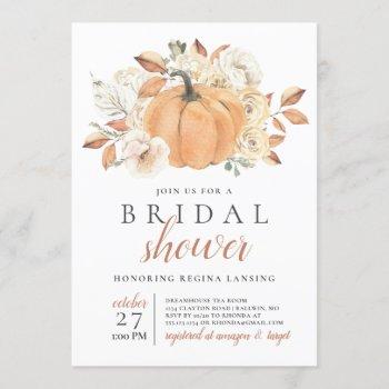 fall harvest pumpkin bridal shower invitation