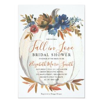 Fall In Love Blue Floral Pumpkin Front View