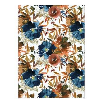 Fall In Love Blue Floral Pumpkin Front View