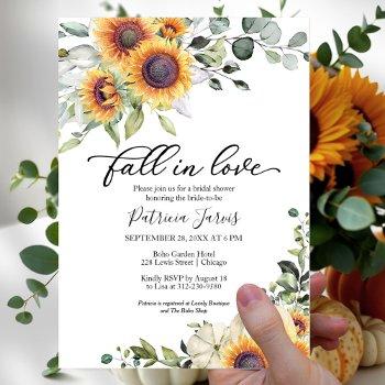 fall in love budget fall bridal shower invitation