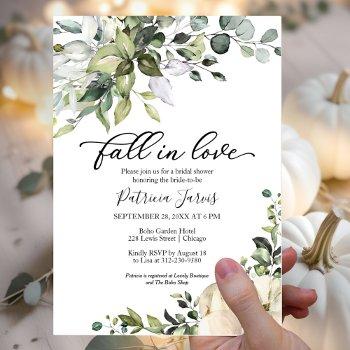 fall in love budget fall bridal shower invitation