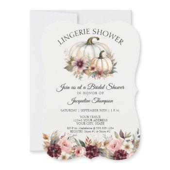 fall in love burgundy floral roses lingerie shower invitation