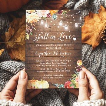 fall in love floral string lights bridal shower invitation