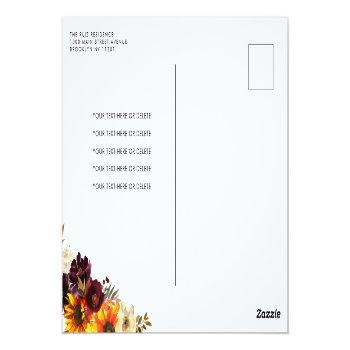 Fall In Love Sunflower Red Pumpkin Bridal Shower Postcard Front View