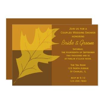 fall leaf color block couples wedding shower invitation