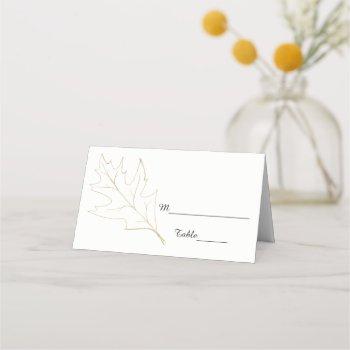 fall oak leaf wedding place card