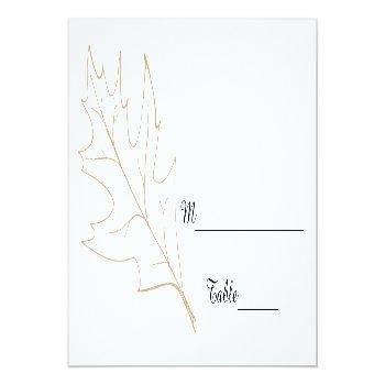 Fall Oak Leaf Wedding Place Card Front View