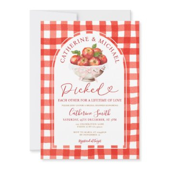 fall red apple bridal shower picked each other invitation