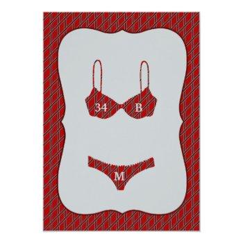 Fancy Lingerie Shower Invitations Front View