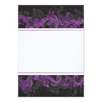 Fancy Purple Black Damask Front View