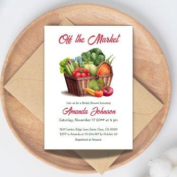 farmer's off the market fresh basket bridal shower invitation