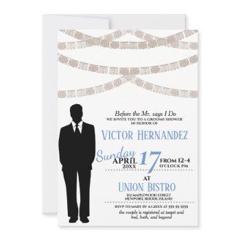 festive groom shower invitation