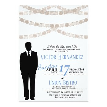 Festive Groom Shower Invitation Front View
