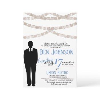  festive groom shower invitation
