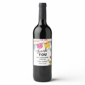 fiesta birthday party invitation mexican theme wine label