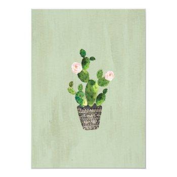 Fiesta Bridal Shower Game Cactus Pink Floral Card Front View