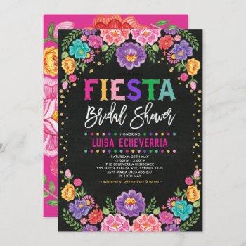 fiesta bridal shower mexican flower chalkboard invitation